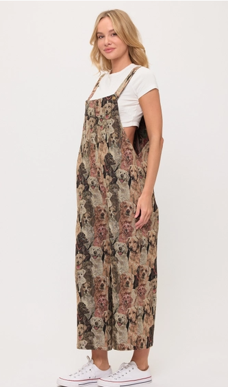 Dogs Collage Print Overalls