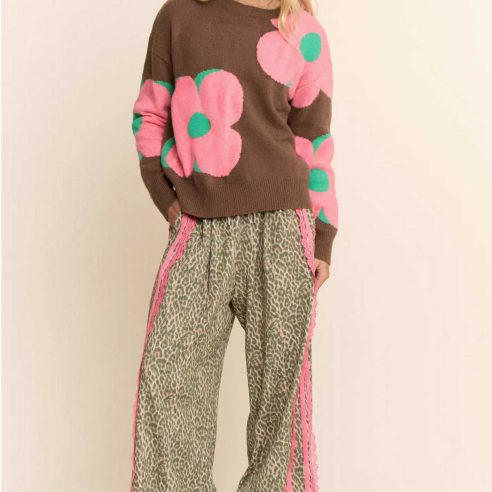 Leopard and Lace Sporty Pant