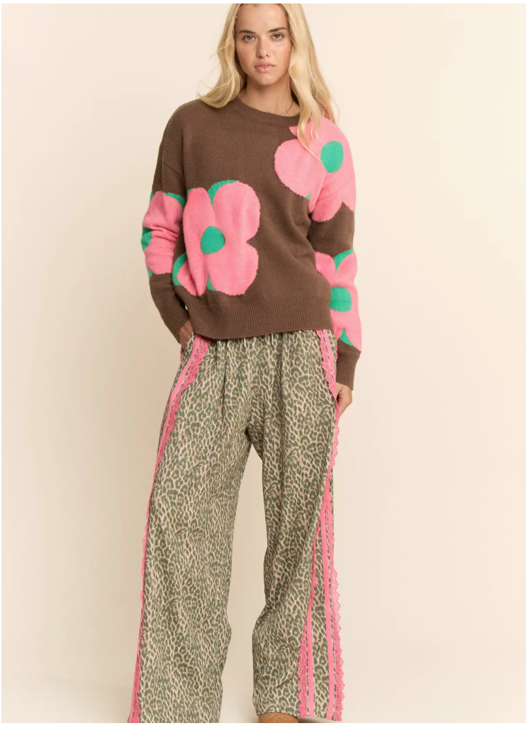 Leopard and Lace Sporty Pant