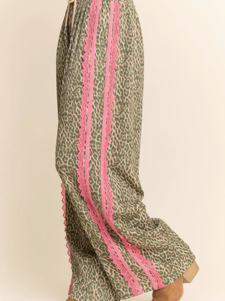 Leopard and Lace Sporty Pant