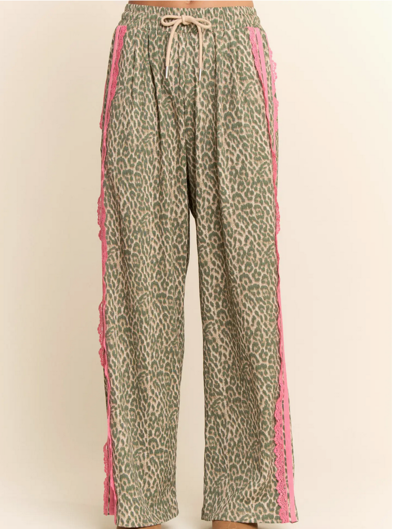 Leopard and Lace Sporty Pant