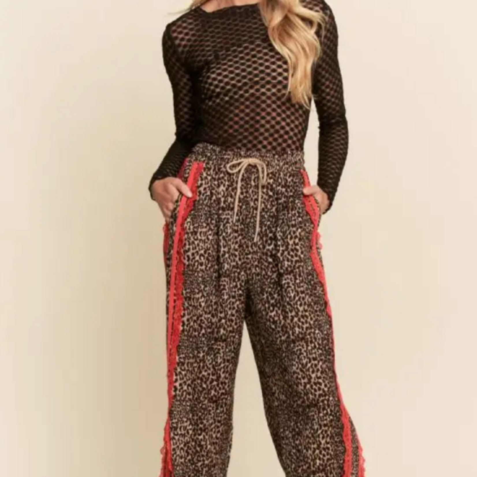 Leopard and Lace Sporty Pant