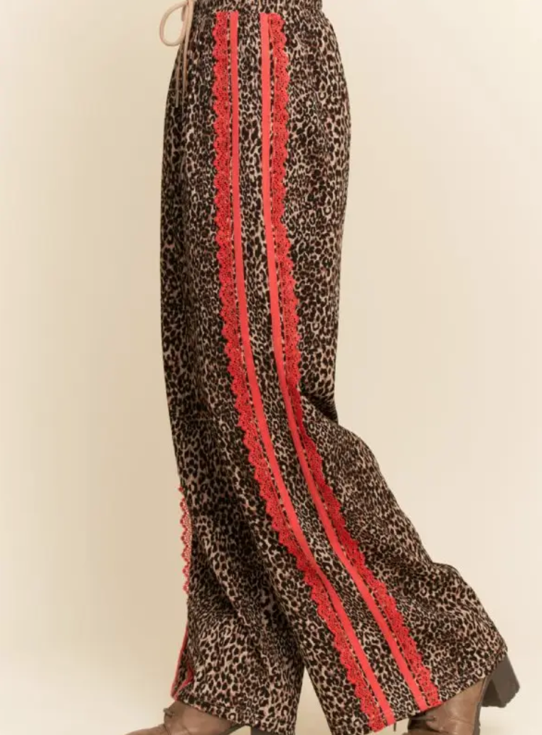 Leopard and Lace Sporty Pant