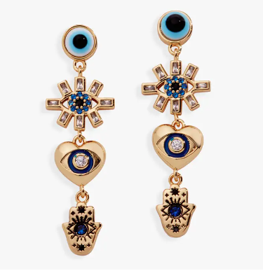 Alex and Ani Evil Eye Linear Earring