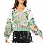 Queen of Sparkles Mardi Gras Parade Scene Cardigan