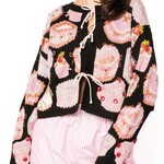Queen of Sparkles Black Cakes & Pastries Tie Up Sweater