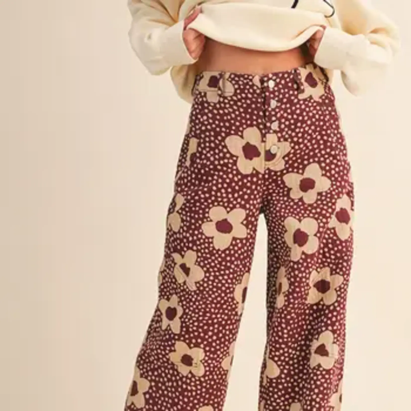 Coco Brown Floral Denim