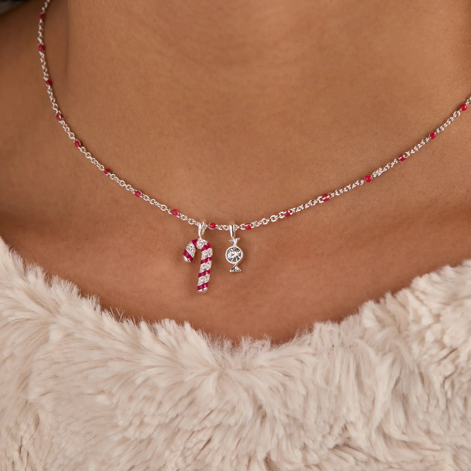 Alex and Ani Candy Cane Pendant Necklace