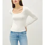 Be Cool Basic Scoop Neck Long Sleeve Top