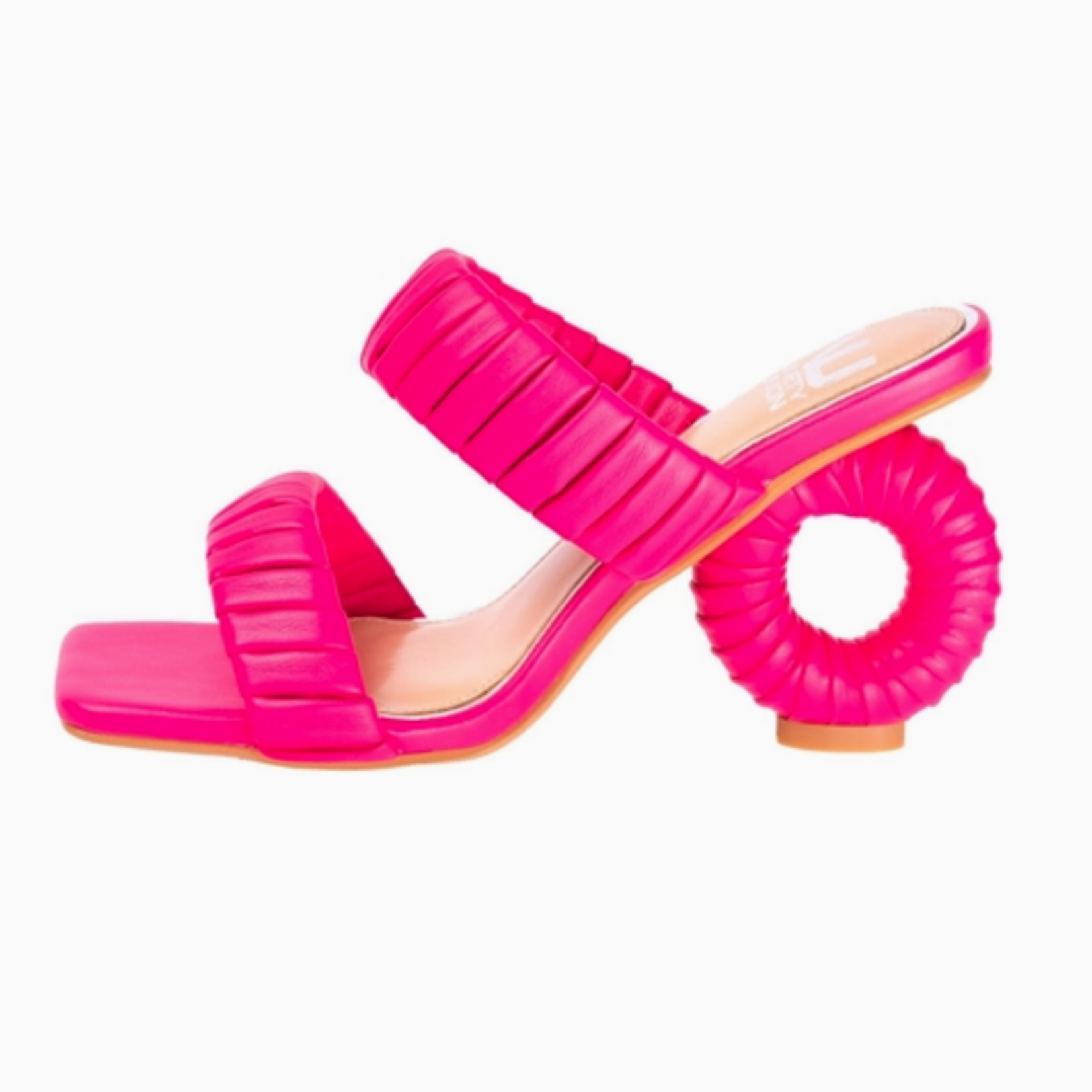 Lady Couture Ash Pleaded Straps Donut Heel Slide