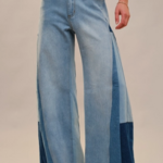 Blue B Shannon Wide Leg Color Block Jeans