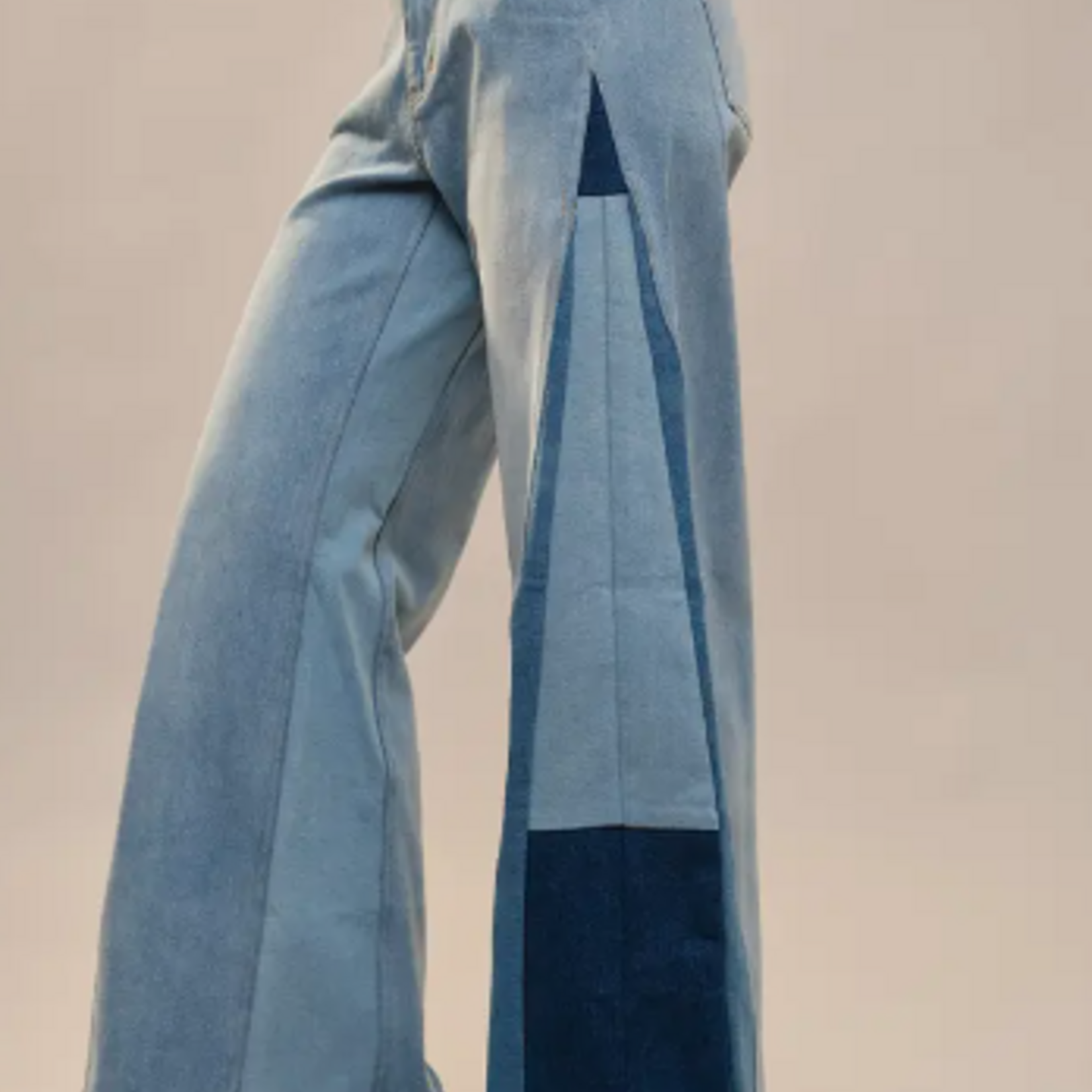 Blue B Shannon Wide Leg Color Block Jeans