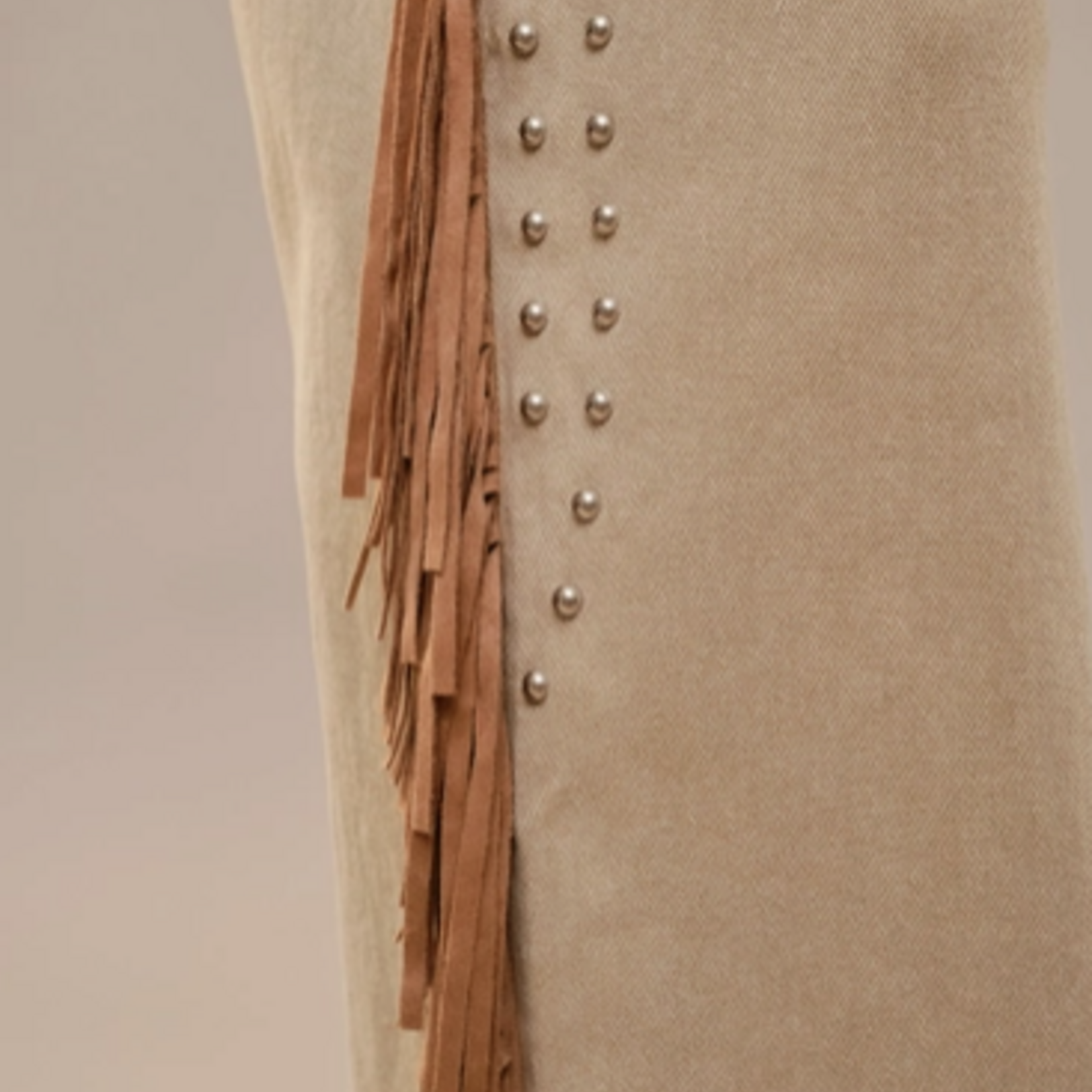 Blue B Fringe Studded Wide Leg Jeans