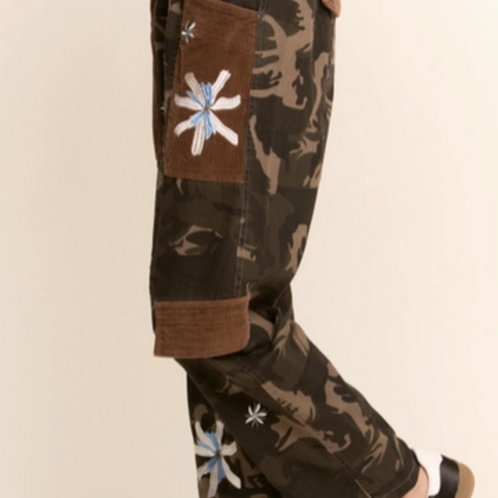 Camo Floral Patch Pants