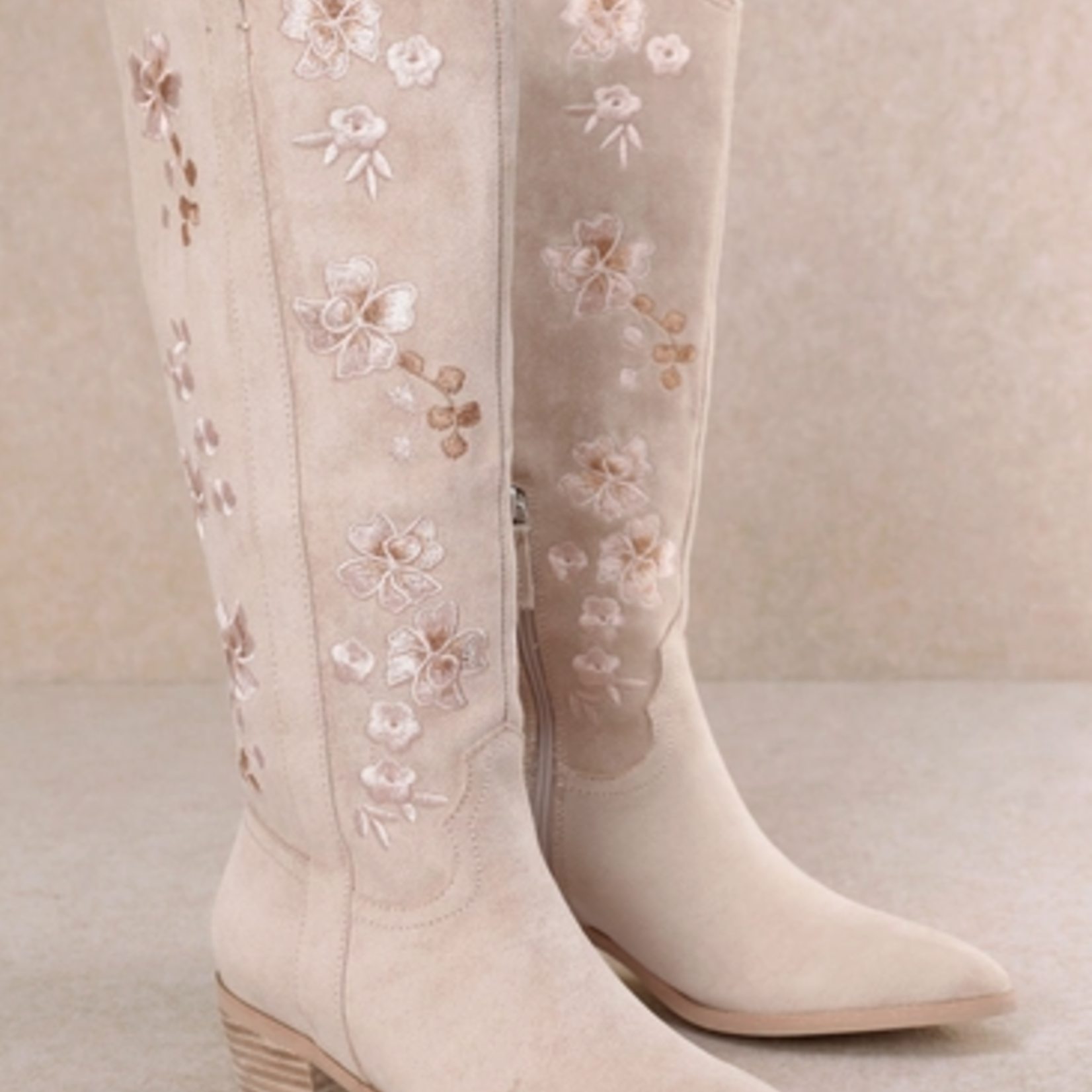 Miracle Miles Inlay Floral Beige Boot