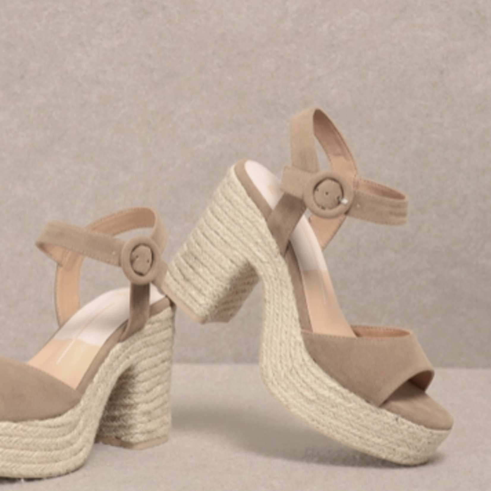 Miracle Miles Jana Taupe Espadrille Platform