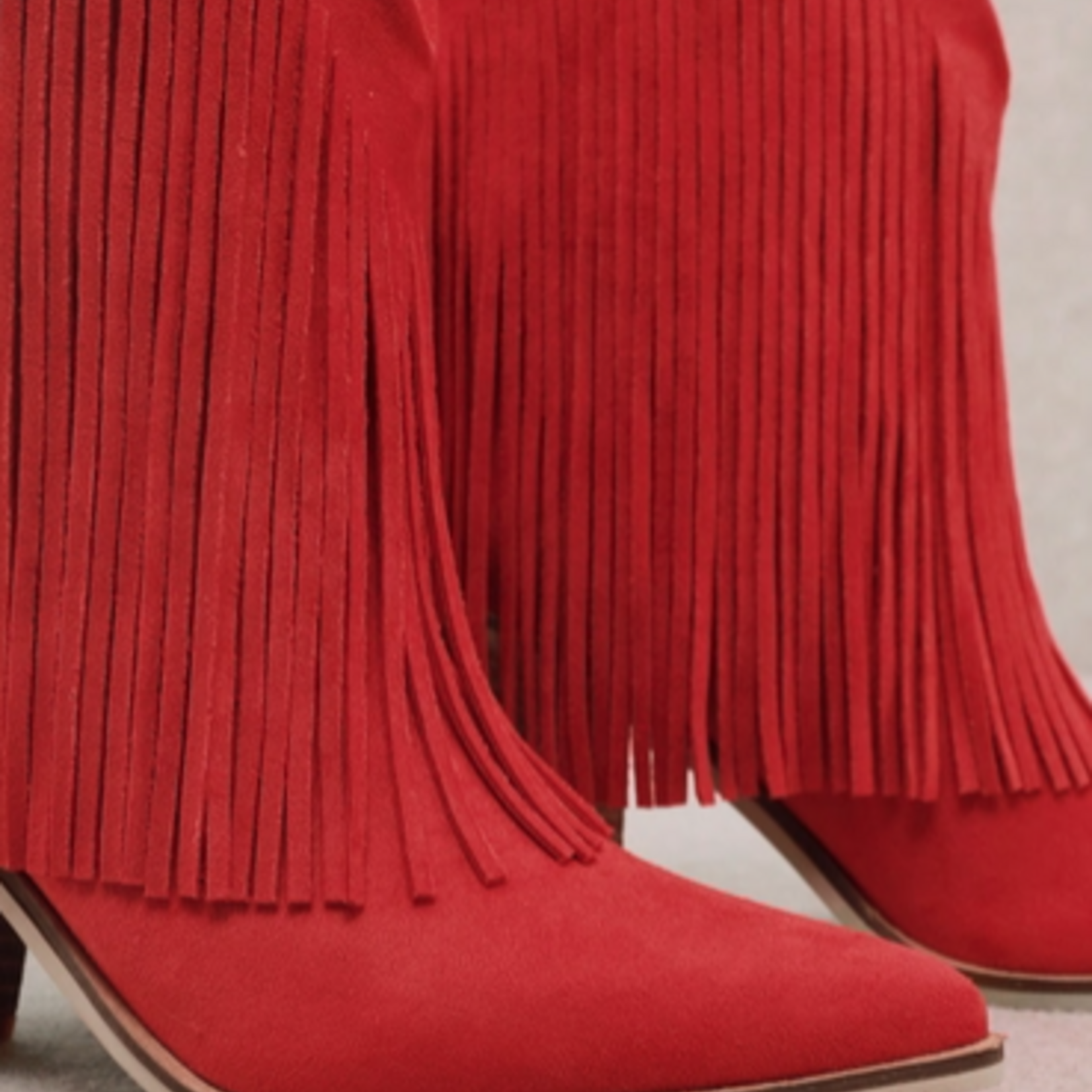 Miracle Miles Laverna Red Fringe Boot