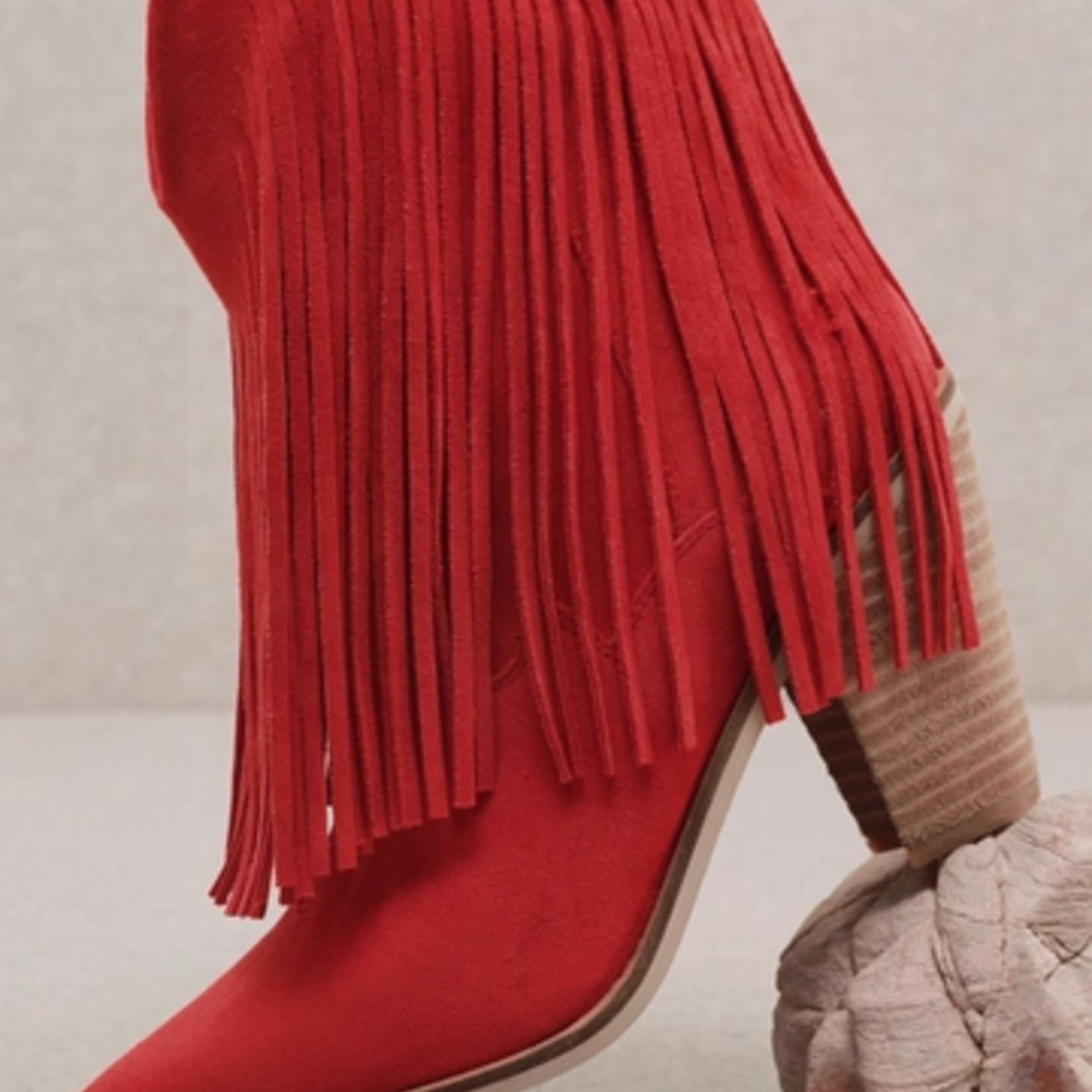 Miracle Miles Laverna Red Fringe Boot