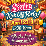 Sidewalk Sale Kick Off Party