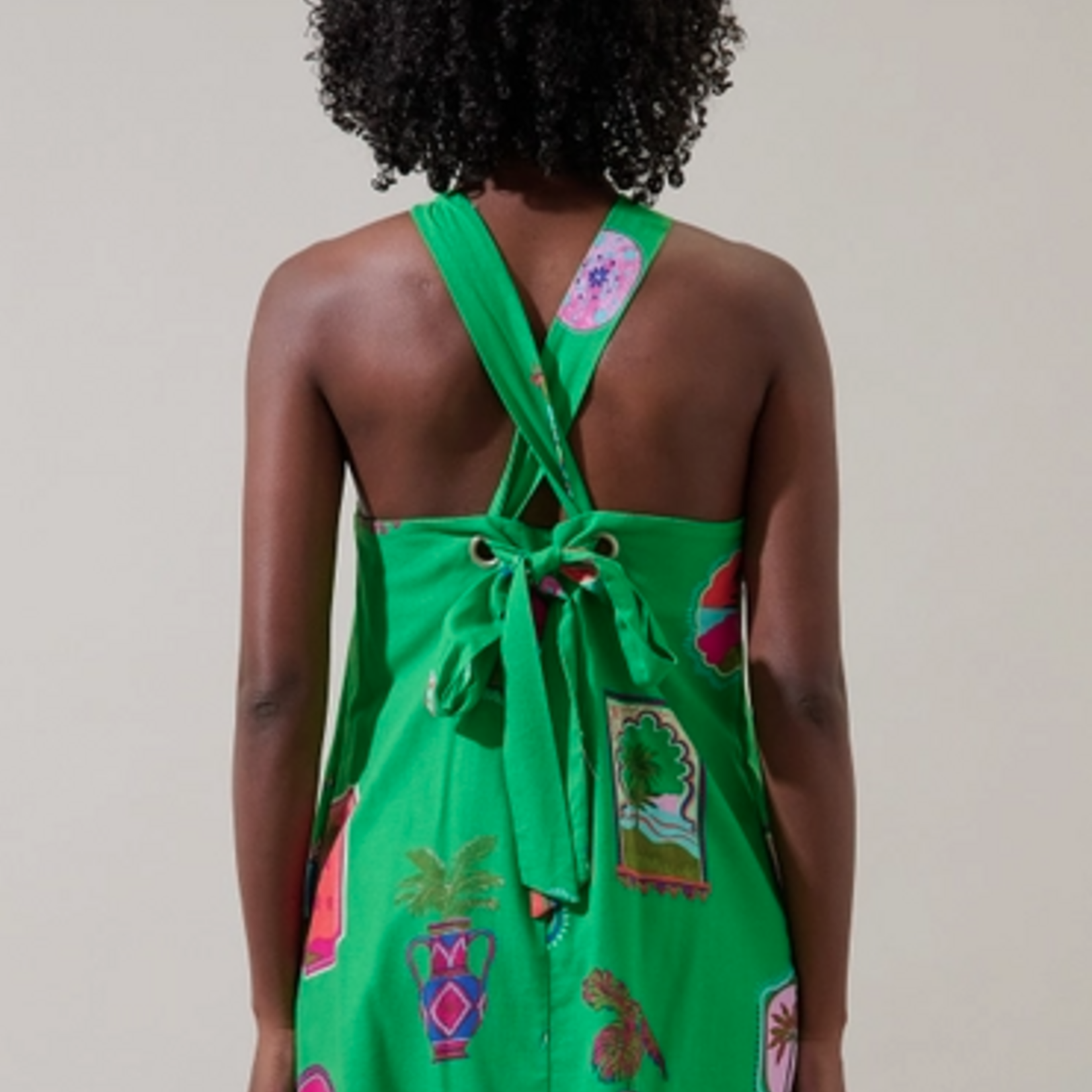 Sugar Lips Trinie Postcard Amory Halter Mini Dress