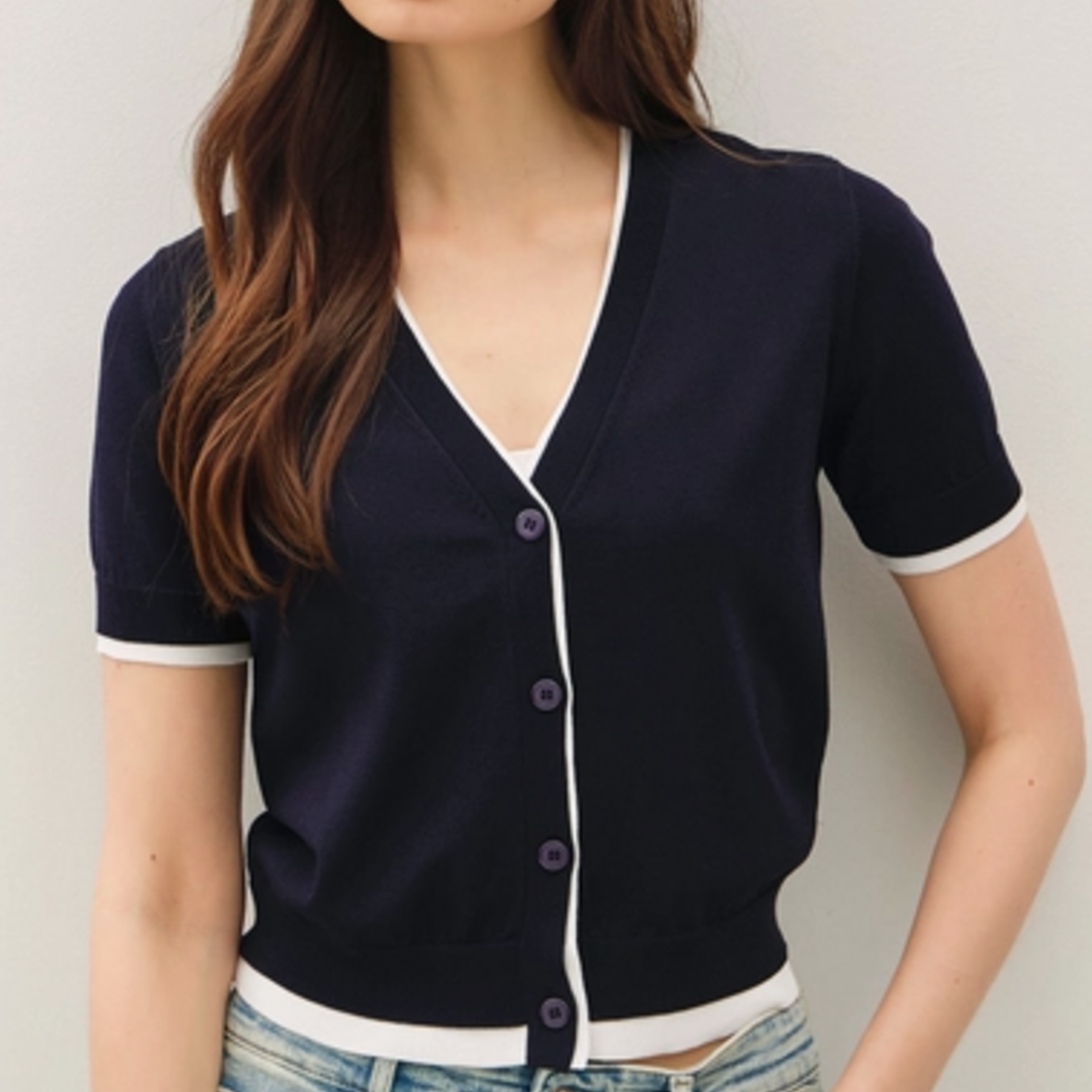 Be Cool Double Layer Look V-Neck Cardigan