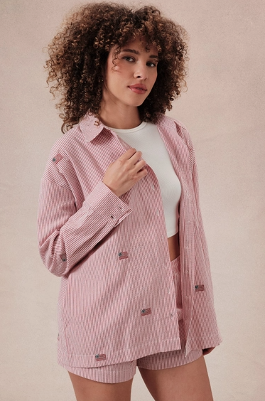 1776 Oversized Button Up Shirt - The Shoe Attic
