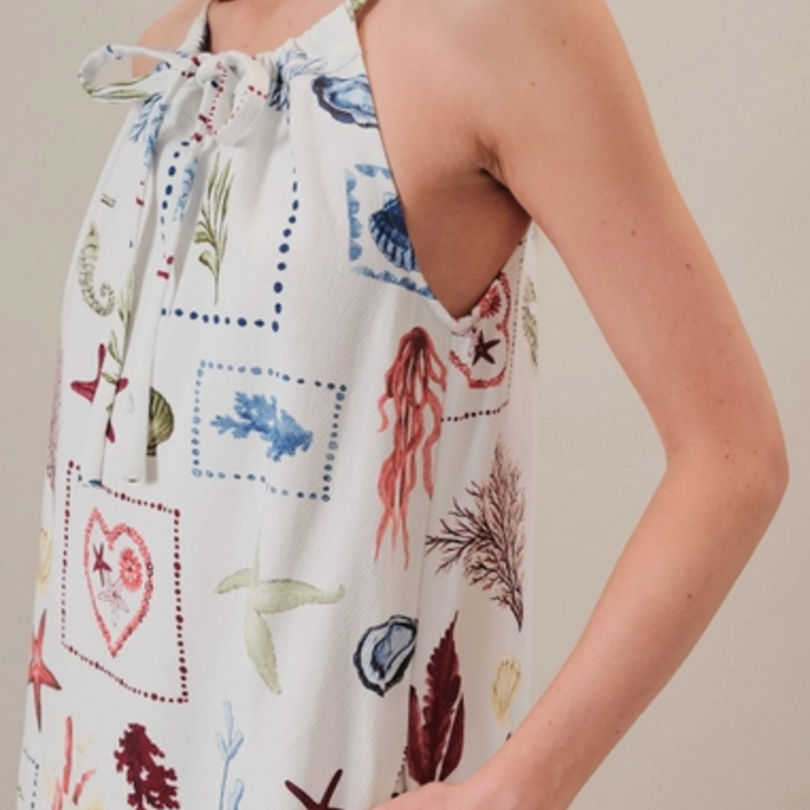Coastal Denim Tie Front Mini Dress