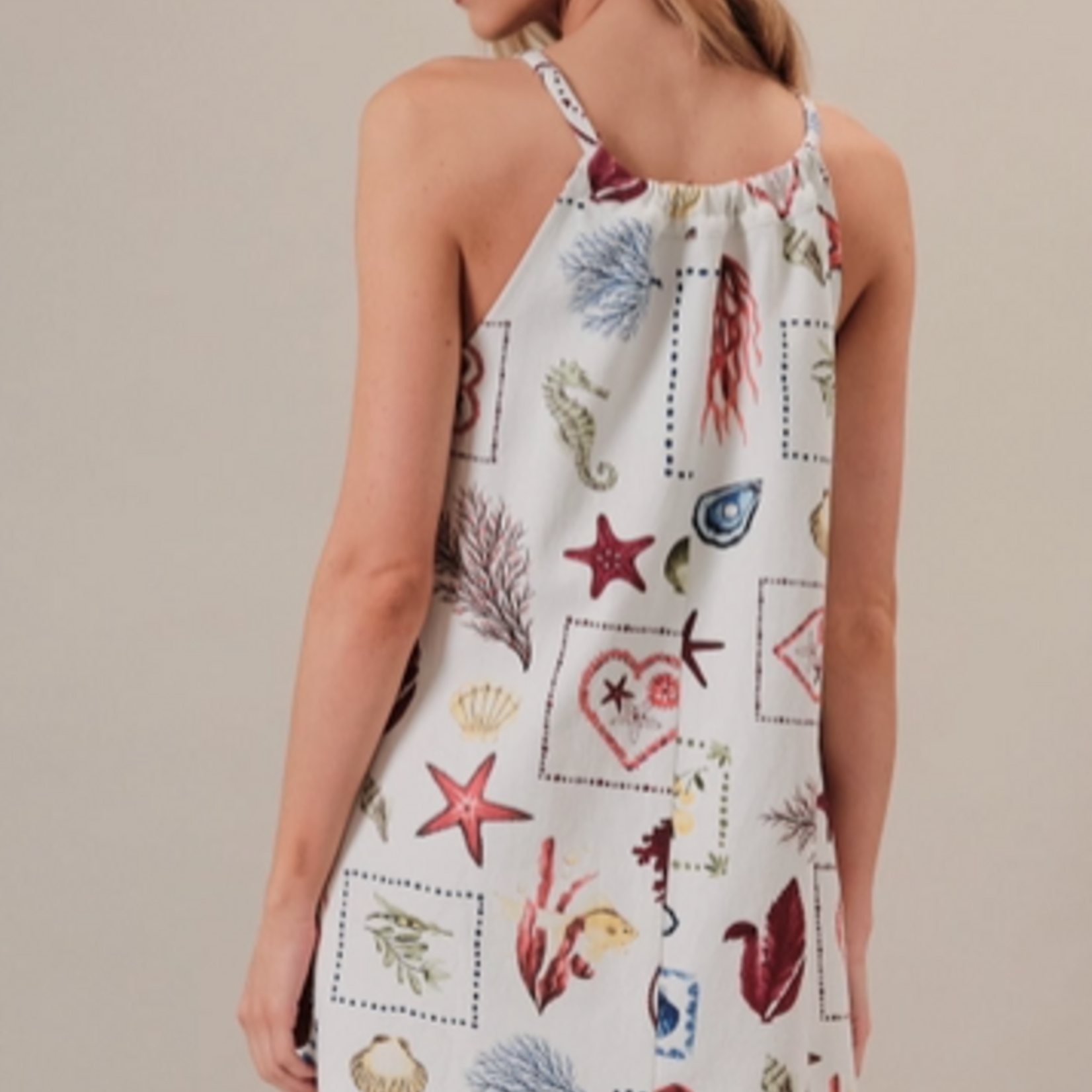 Coastal Denim Tie Front Mini Dress