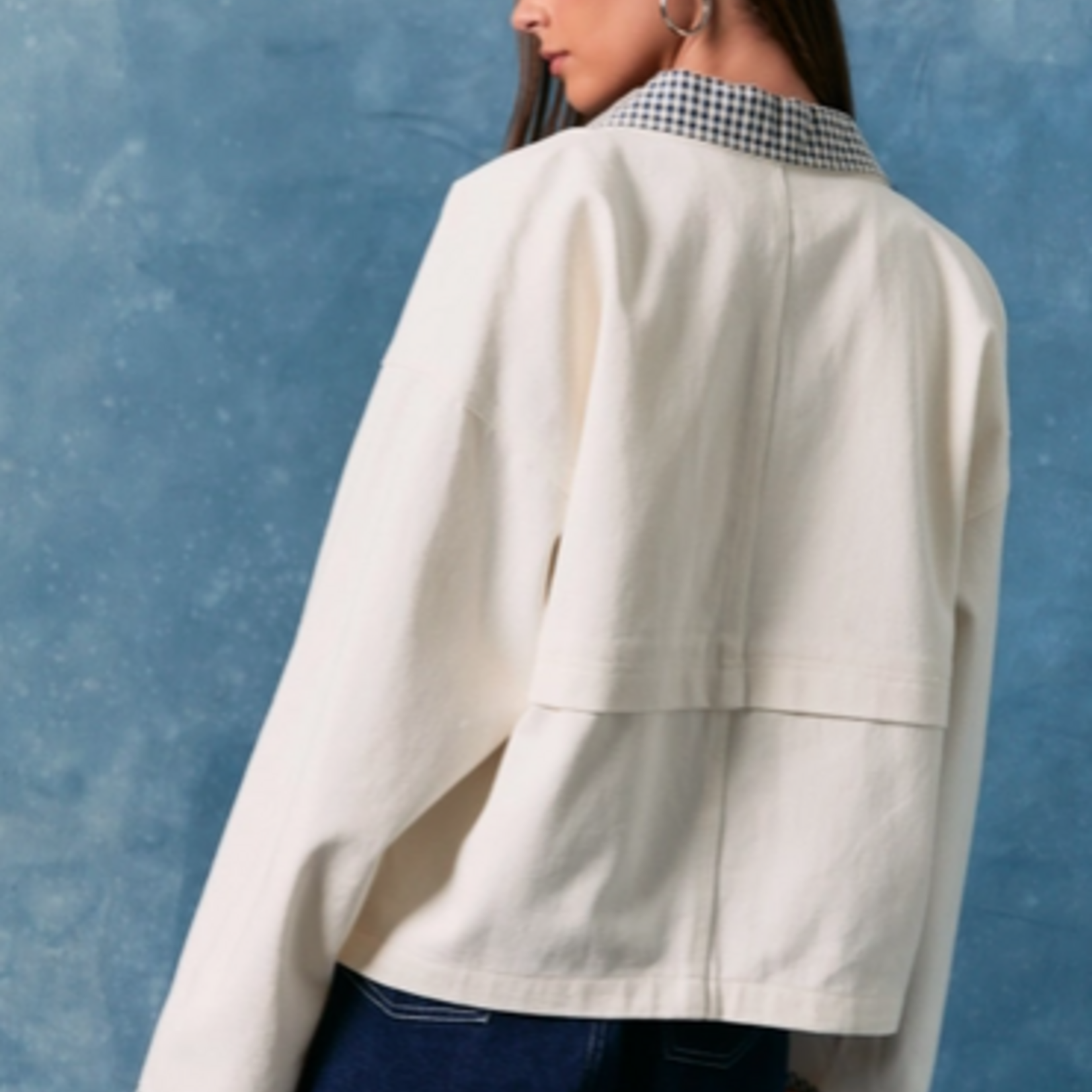 Jacket with Gingham Contrast