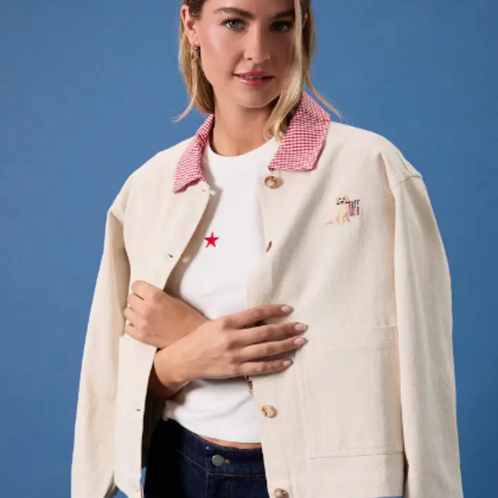 Jacket with Gingham Contrast