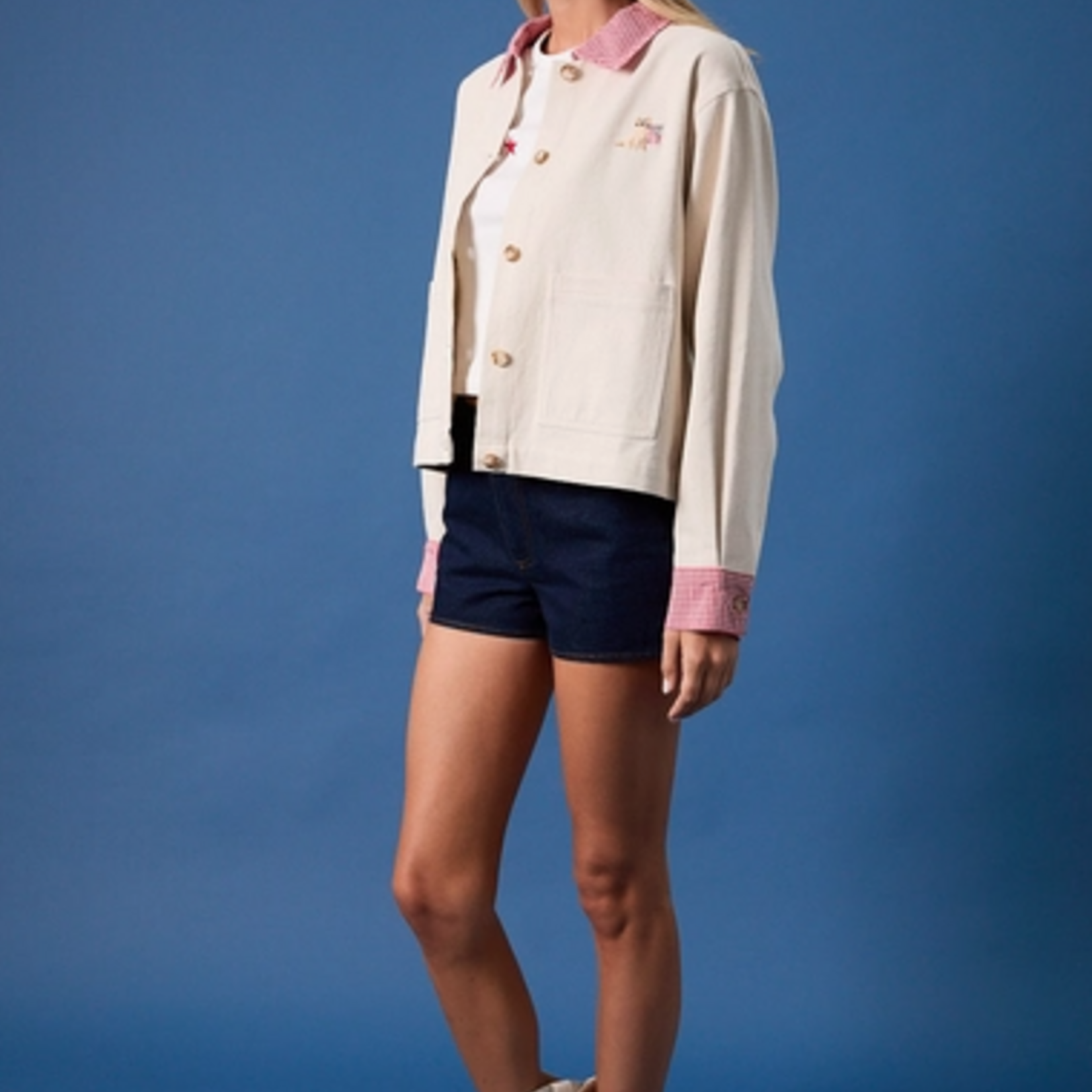 Jacket with Gingham Contrast