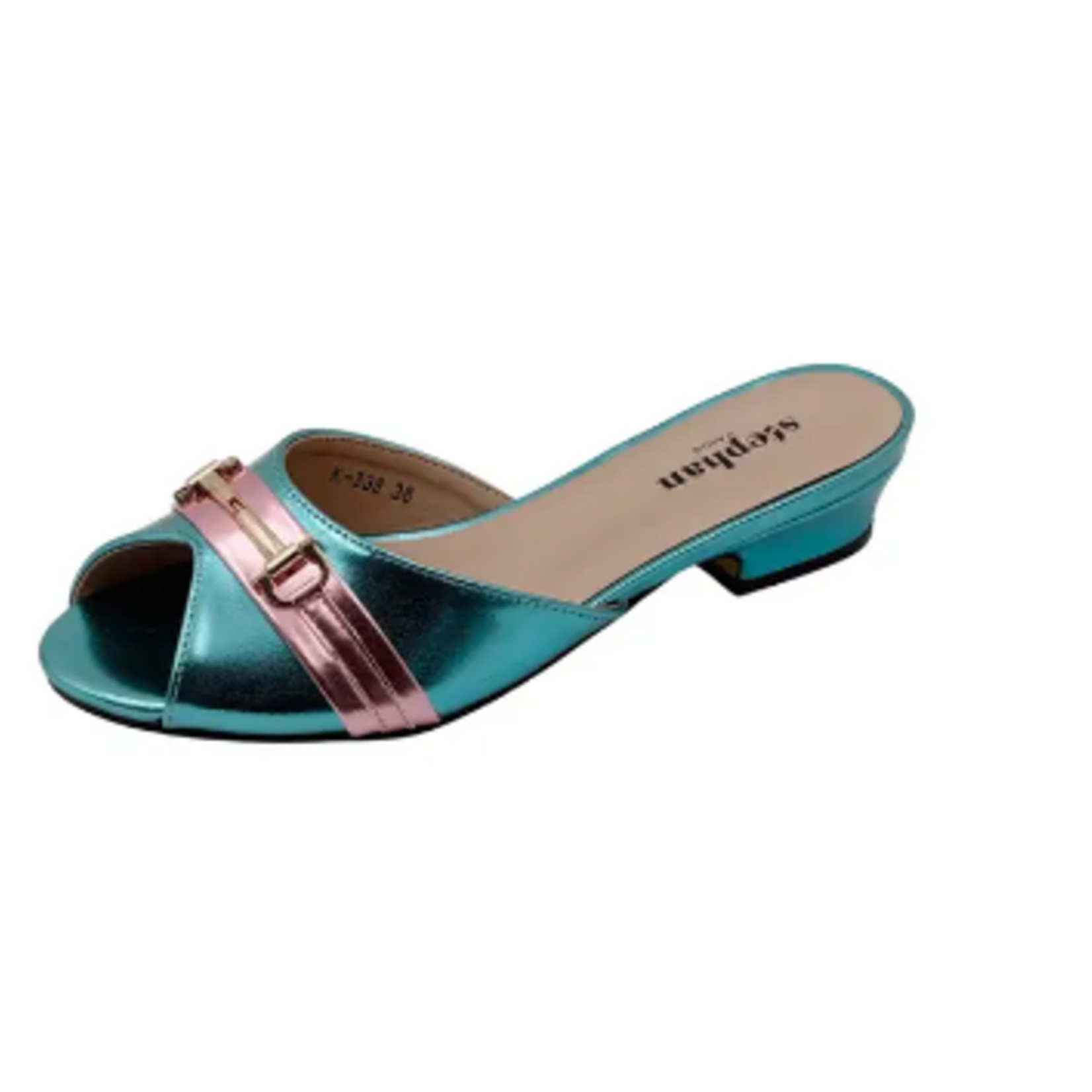 Stephanie Metalic Blue Slide