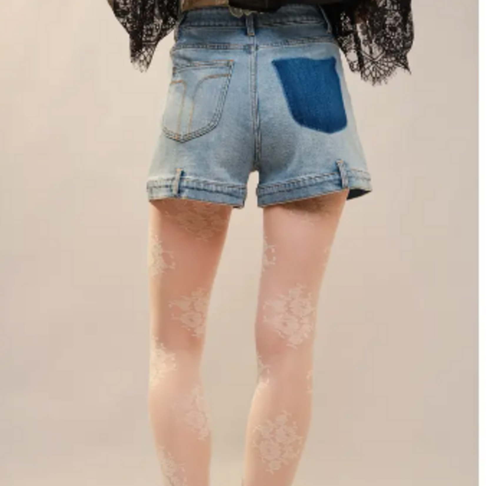 Blue B Lesley High Rise Patch Jeans Shorts