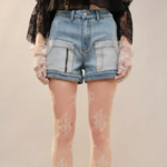 Blue B Lesley High Rise Patch Jeans Shorts