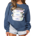 Queen of Sparkles Navy Vintage Corningware Sweatshirt
