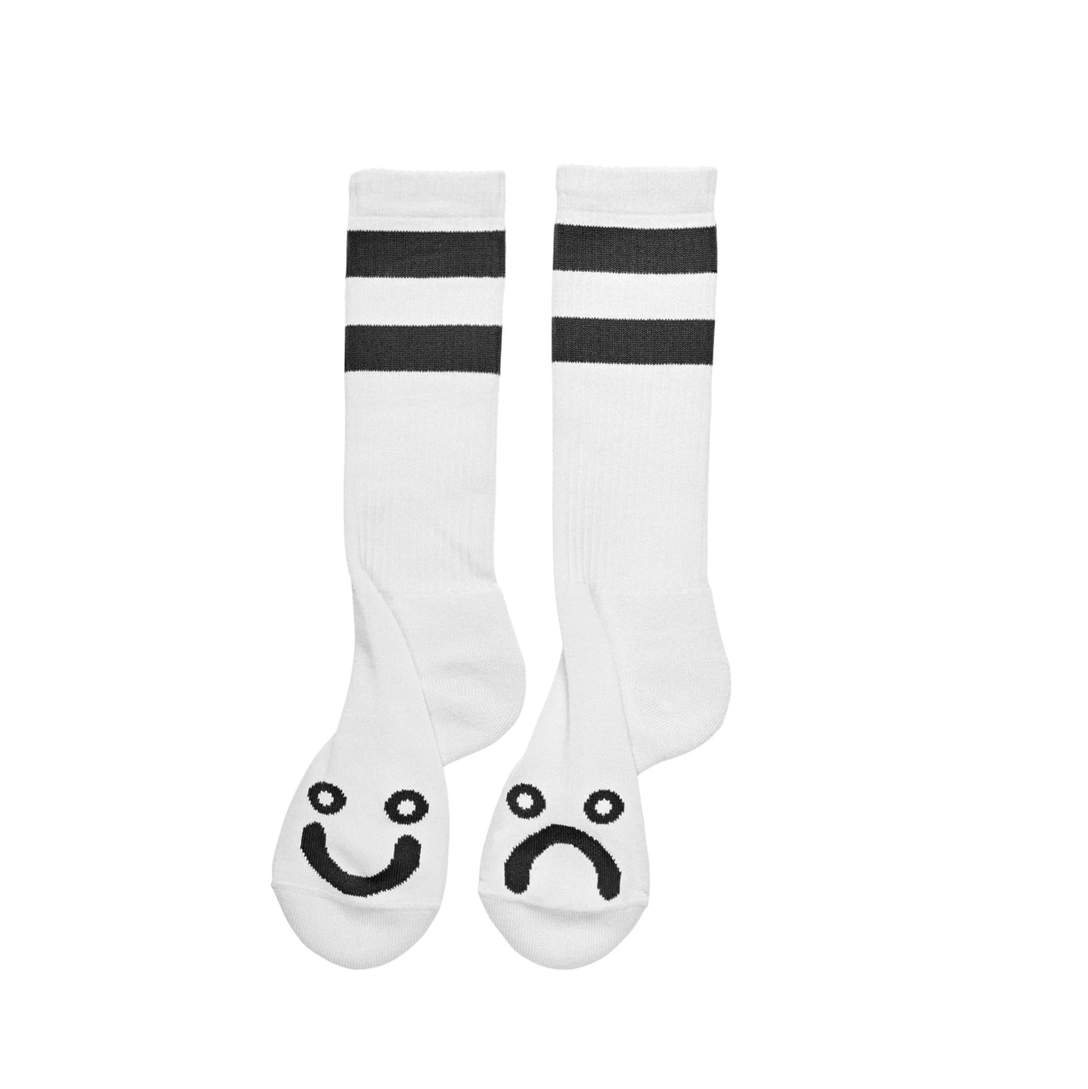 Polar Skate Co. Happy Sad Socks Long White 39/42