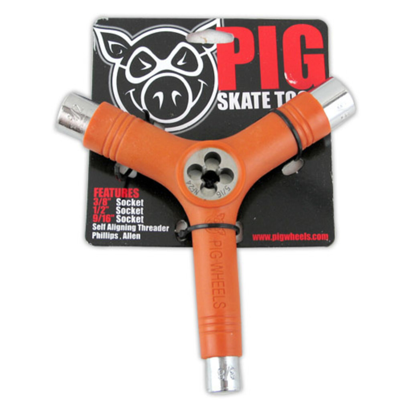 Pig Wheels Pig Tri-Socket Threader Orange Tool