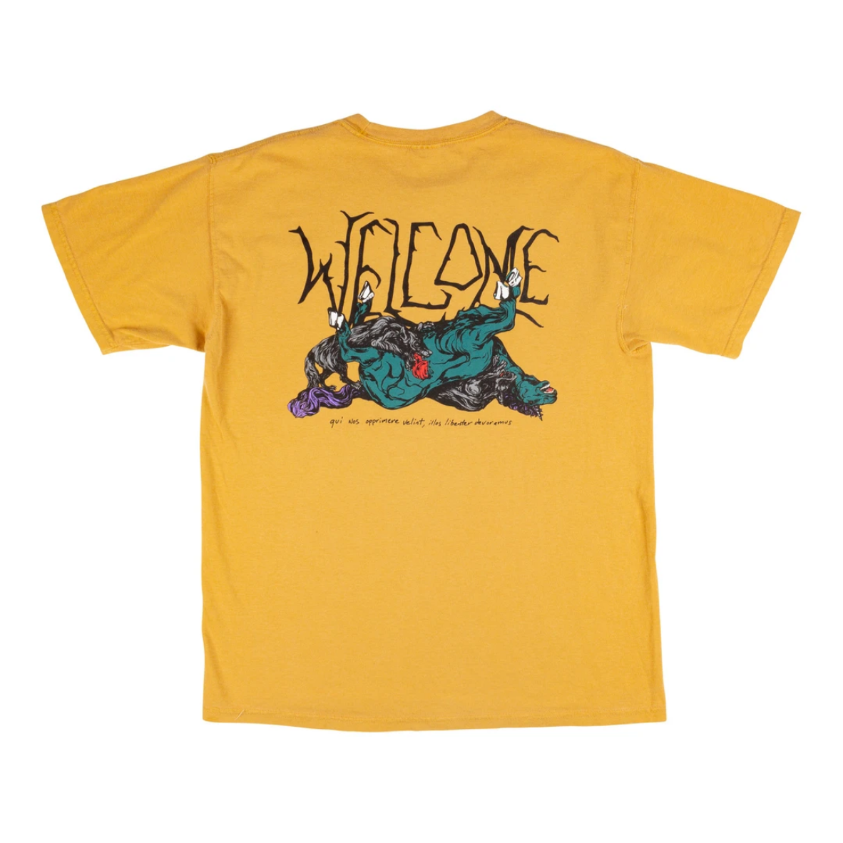Welcome Skateboards Goodbye Horses Garment-Dyed Tee Gold