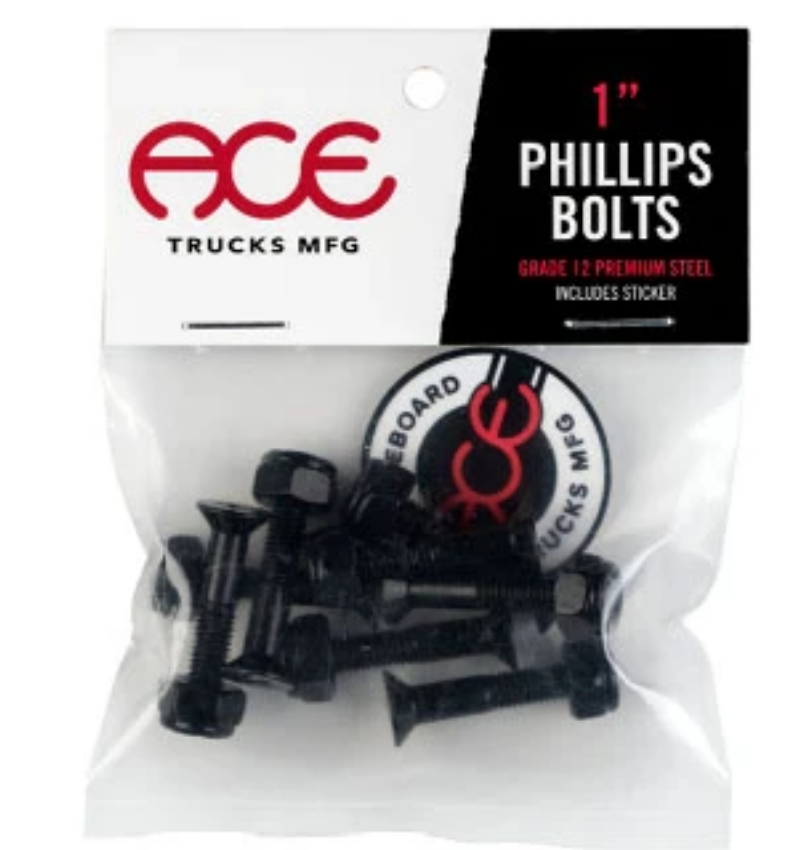 Ace Skateboard Truck MFG. Ace Bolts Phillips 1"