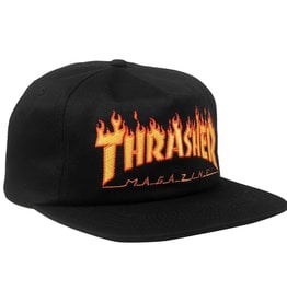 Thrasher Mag. Flame Embroidered Snapback Black