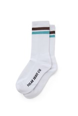 Polar Skate Co. Stripe Socks White/Brown/Mint 39-42