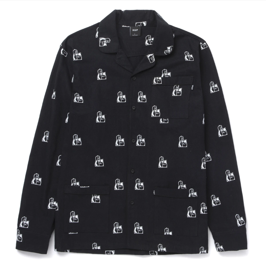 HUF Remio Dog Flannel Black