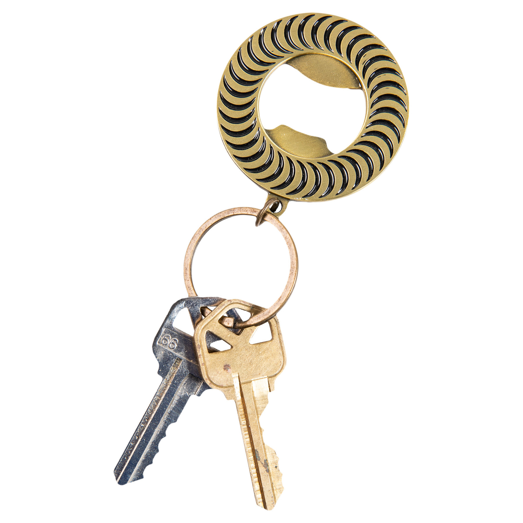 Spitfire Wheels Classic Swirl Bottle Keychain Brass