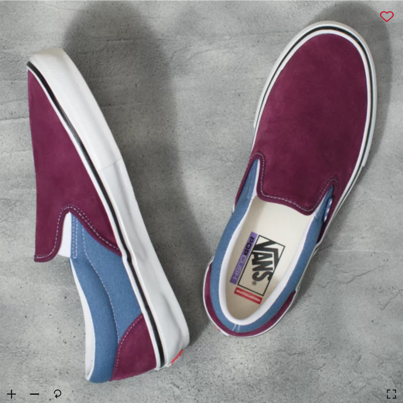 Vans maroon deals slip ons