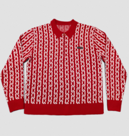 Stingwater Chain Collared Half Zip Sweater Red