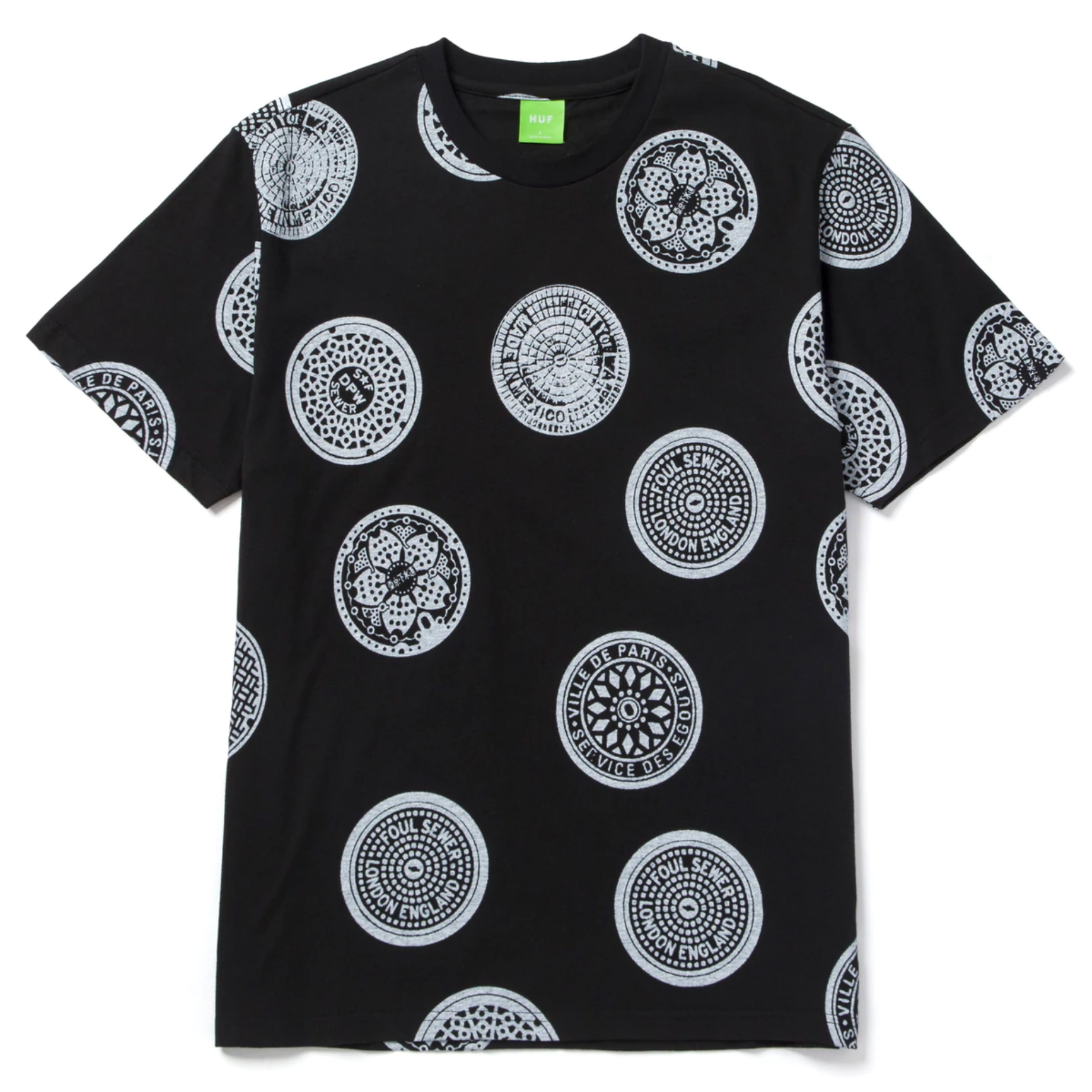 HUF Drain Cover Tee Black