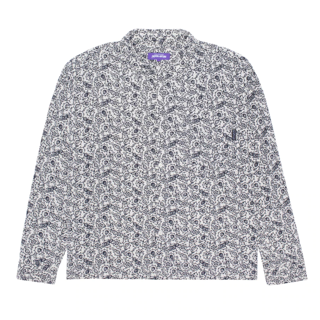 Flower Face L/S Button Up Ivory