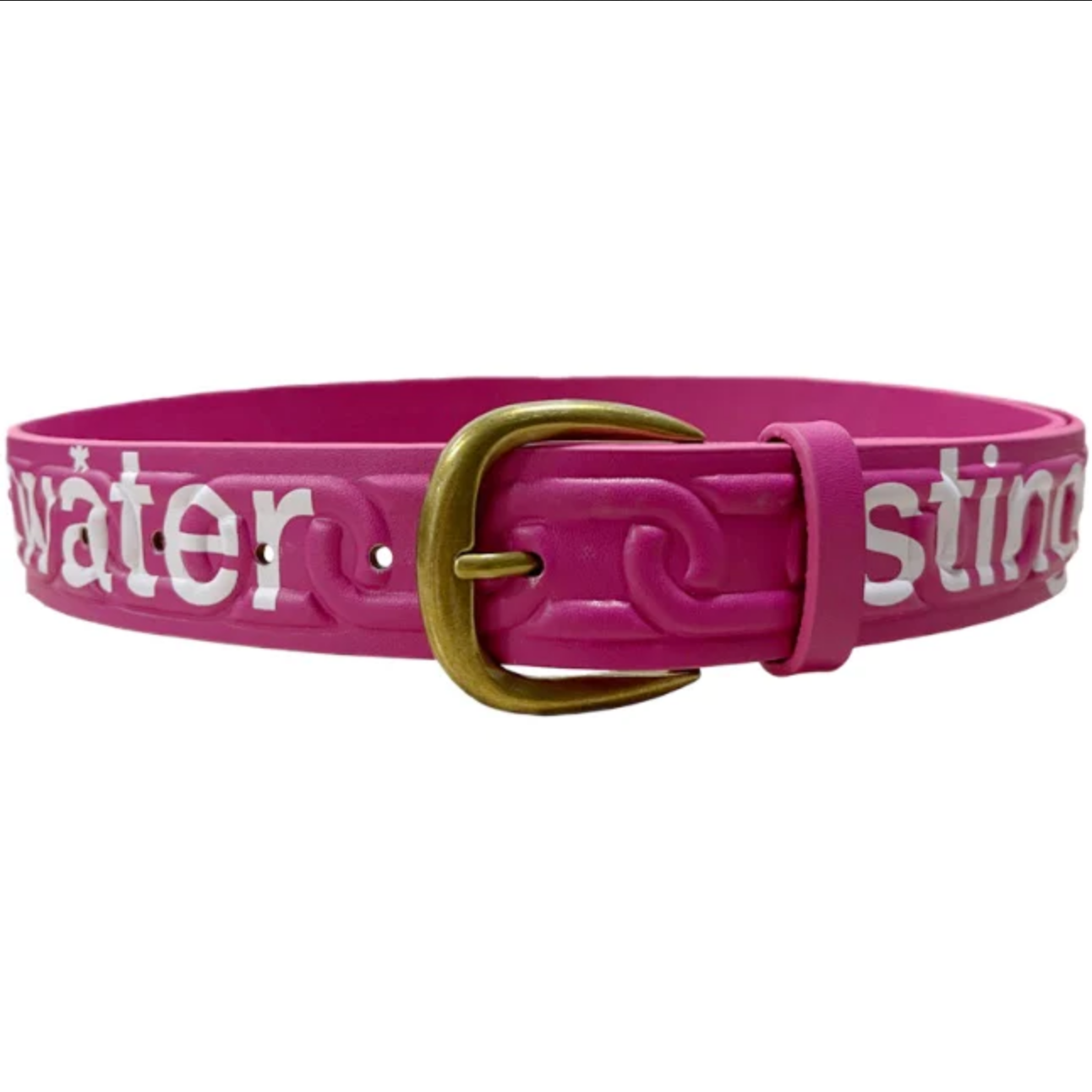 Stingwater Oversized Logo Chain Embossed Belt Pink