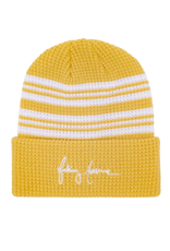 Fucking Awesome Cursive Waffle Cuff Beanie Yellow