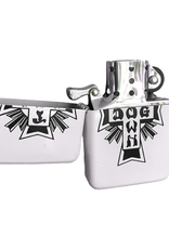 Dogtown Cross Logo Flip Top Metal Lighter White/Black